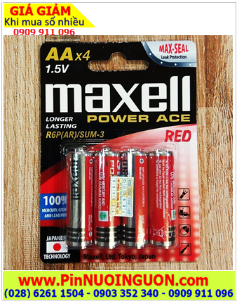 Maxell R6P(AR)/SUM-3, Pin AA 1.5v Maxell R6P(AR)/SUM-3/4P Power ACE (Indonesia) /Vỉ 4viên